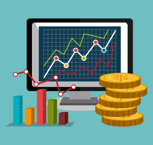 Mercado financiero e inversiones — Vector de stock