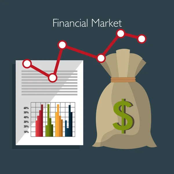 Finansmarknaden och investeringar — Stock vektor