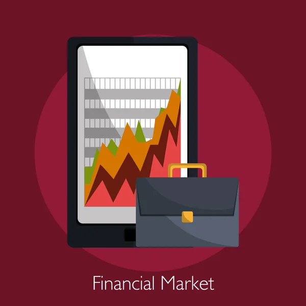 Mercado financiero e inversiones — Vector de stock