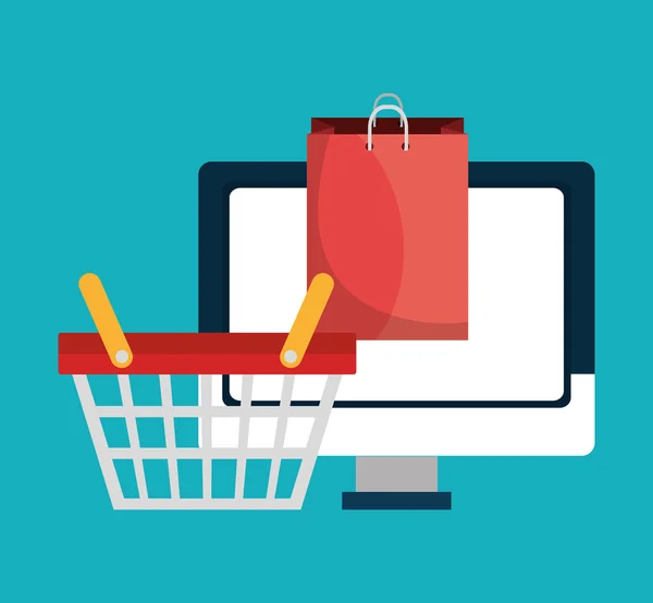 Einkaufen und E-Commerce — Stockvektor