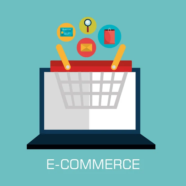 Nakupování a e-commerce — Stockový vektor