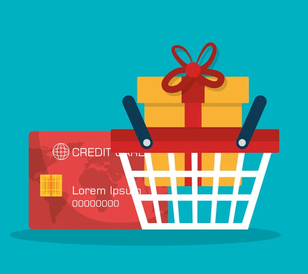 Ψώνια και ηλεκτρονικού εμπορίου — Διανυσματικό Αρχείο