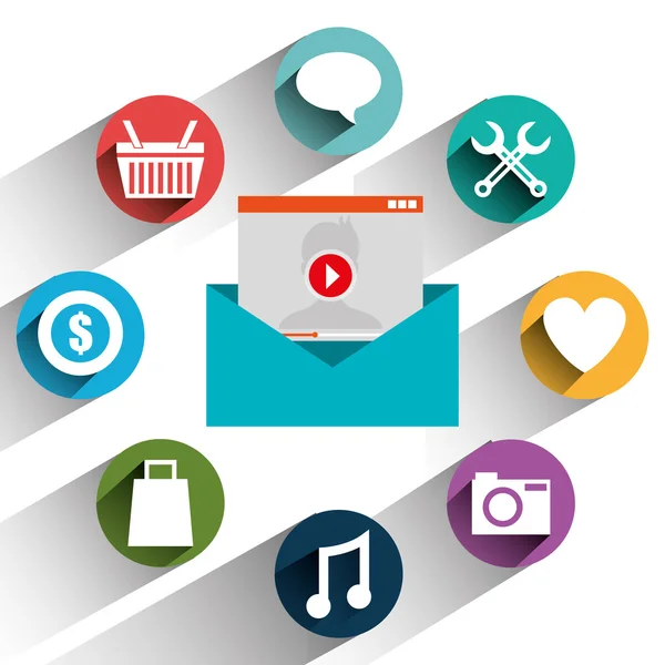 Marketing digitale e e-commerce — Vettoriale Stock