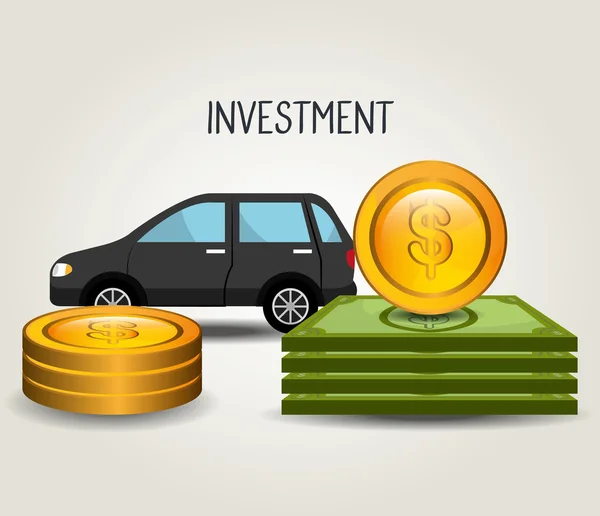 汽车和汽车企业投资 — 图库矢量图片