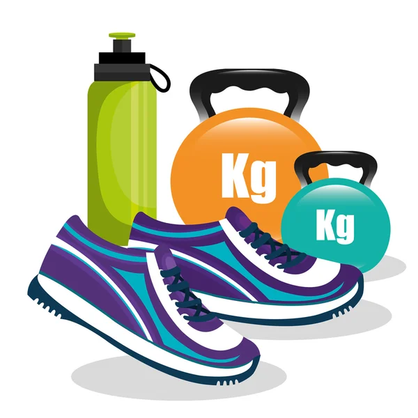 Fitness estilo de vida saludable diseño gráfico — Vector de stock