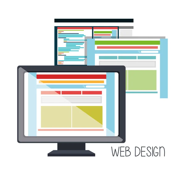 Sviluppo del Web Design — Vettoriale Stock