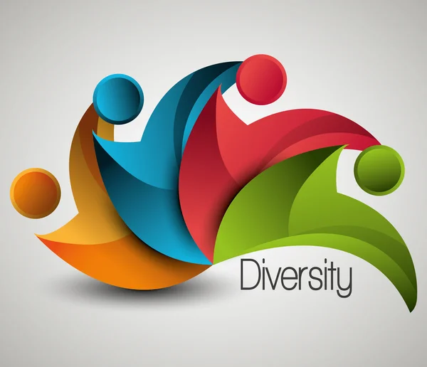 Ludzie różnorodności ikona kolorowy — Wektor stockowy