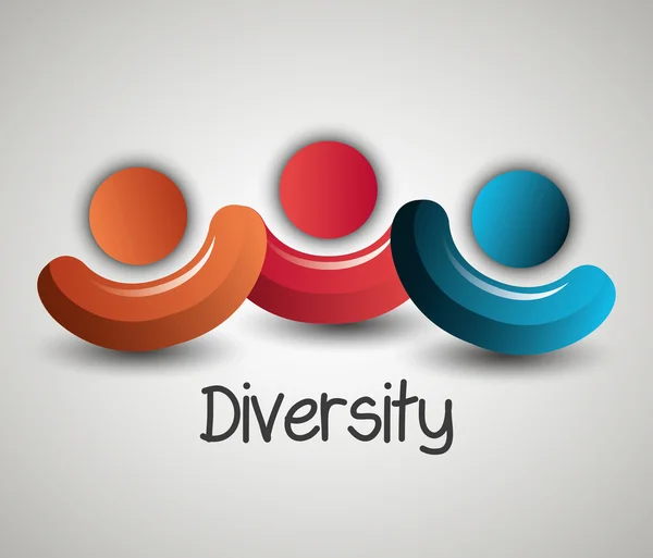 लोगों विविधता रंगीन प्रतीक — स्टॉक वेक्टर