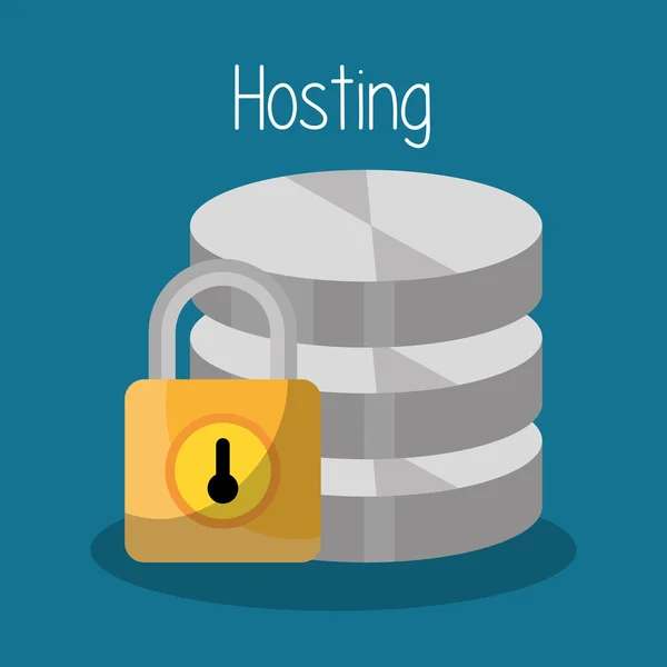 Web hosting ve bulut bilgisayar — Stok Vektör