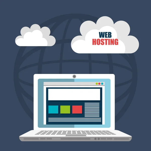 Webhosting en cloud computing — Stockvector