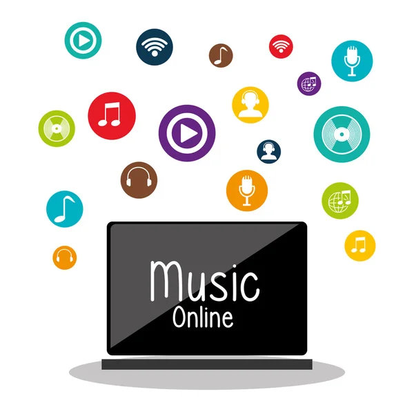 Hämta musik online — Stock vektor
