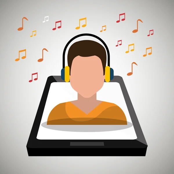 Descargar música en línea — Vector de stock