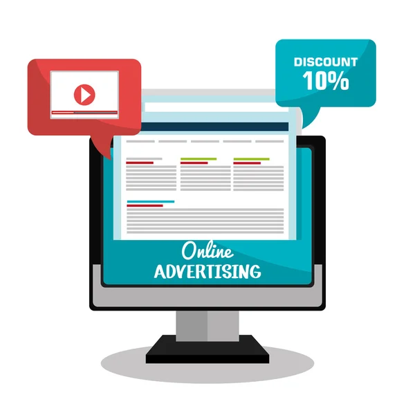 Publicidade e marketing digital —  Vetores de Stock