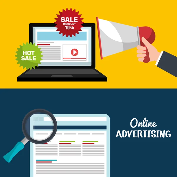 Digital reklam och marknadsföring — Stock vektor