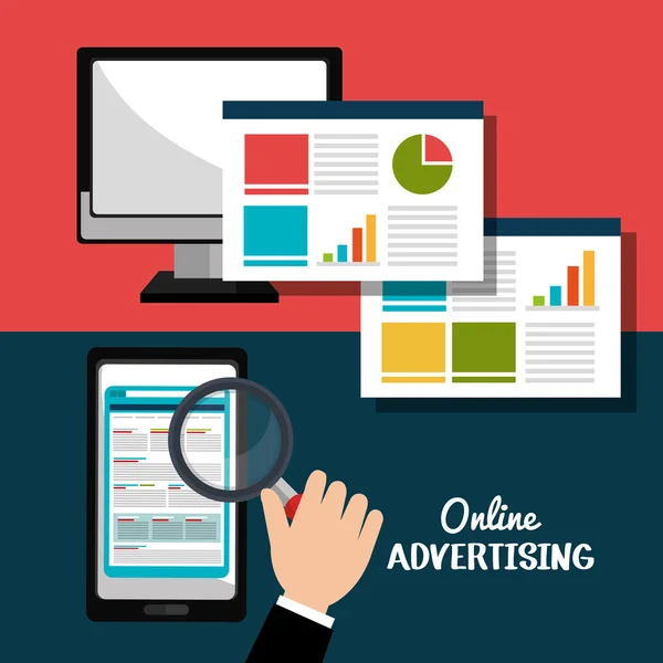 Publicidade e marketing digital — Vetor de Stock