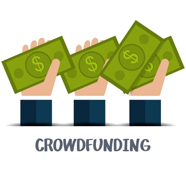 Crowfunding inversión empresarial en línea — Vector de stock