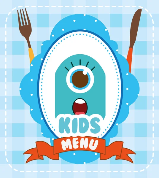 Kids menu design — Stock Vector