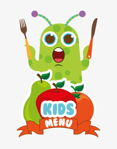 Kids menu design — Stock Vector