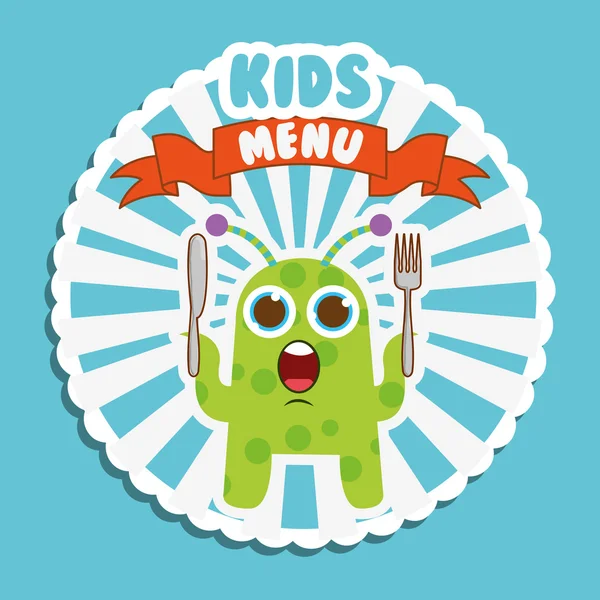 Kids menu design — Stock Vector