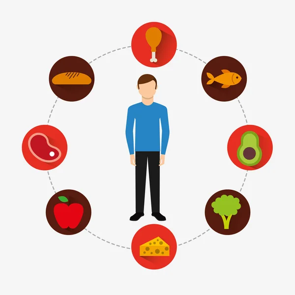 Táplálkozás és az egészség tervezés — Stock Vector