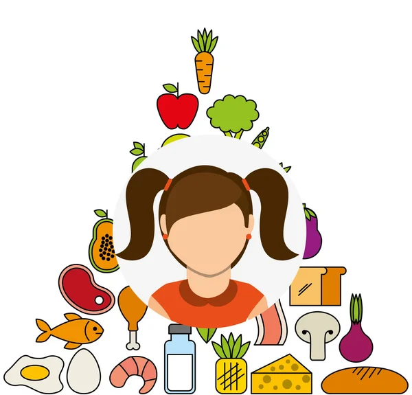 Nutrición y diseño de salud — Vector de stock