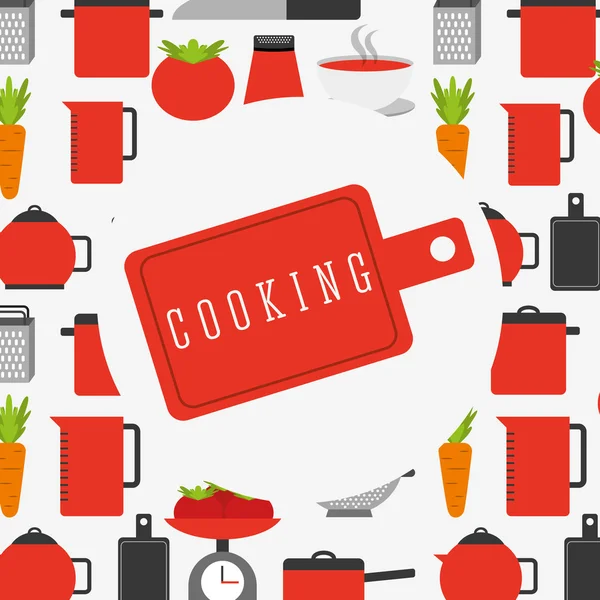 Concepto de cocina diseño — Vector de stock