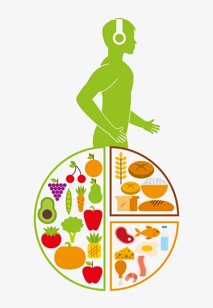 Nutrición y diseño de salud — Archivo Imágenes Vectoriales