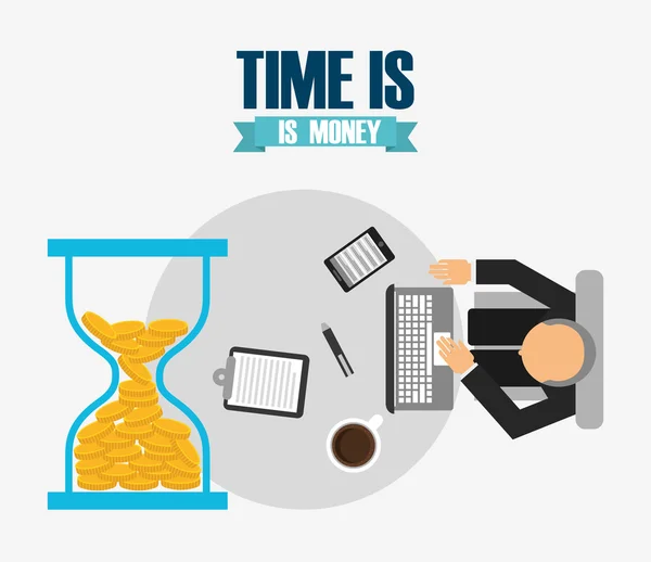 Tijd is geld ontwerp — Stockvector