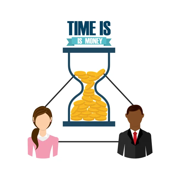 Tempo é design de dinheiro — Vetor de Stock