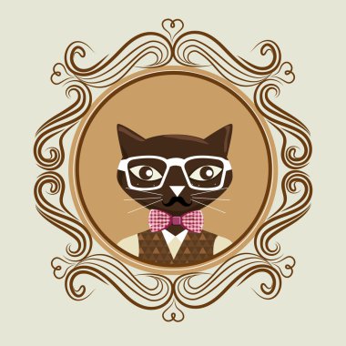 Hispter komik hayvan karikatür