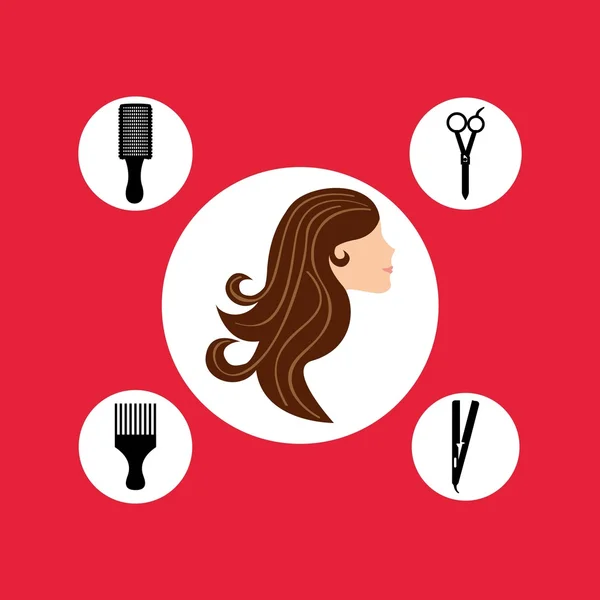 Service de coiffure design — Image vectorielle