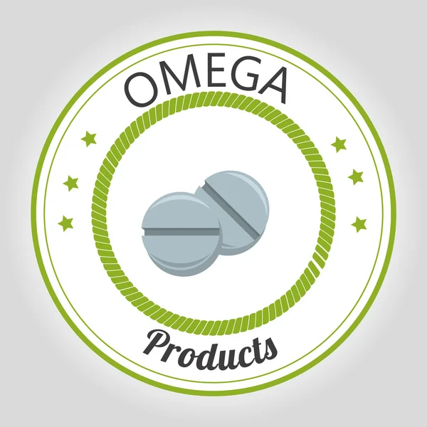 Gesunde Omega-Kapseln — Stockvektor