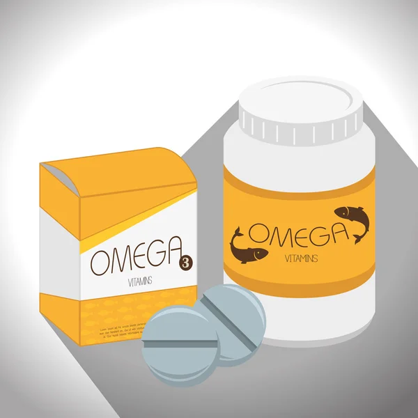 Healthy omega capsules — Stock Vector