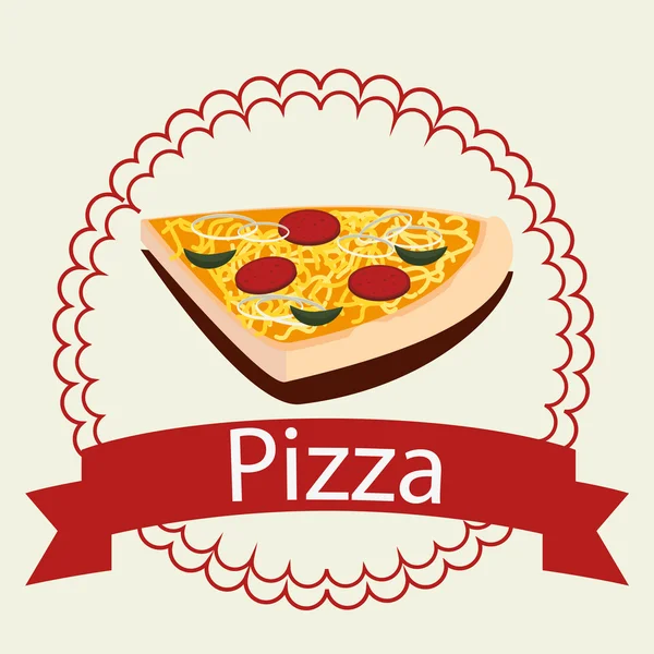 Pizza Italiaans eten — Stockvector