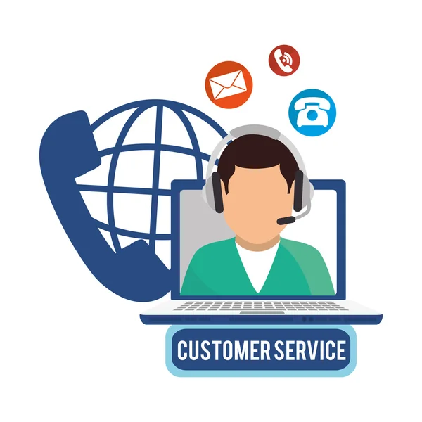 Обслуживание клиентов и техническая поддержка — стоковый вектор