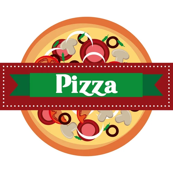 Ízletes pizza design — Stock Vector