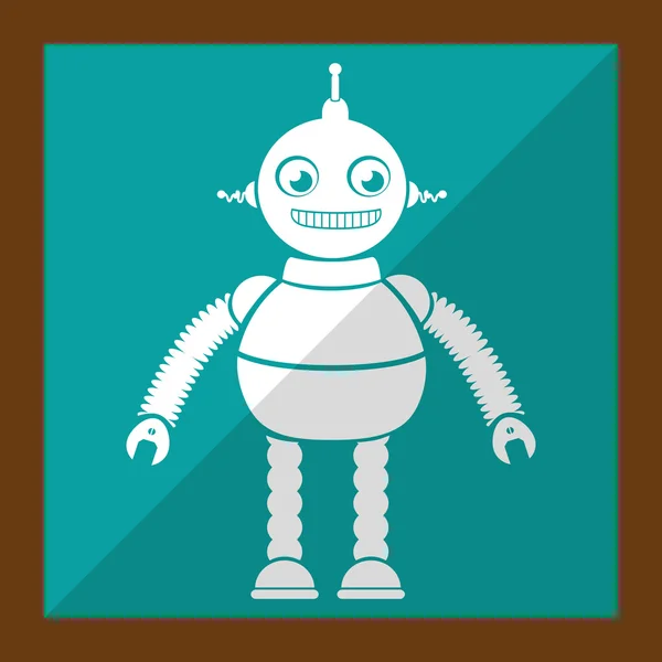 Funny robot cartoon — Stock Vector