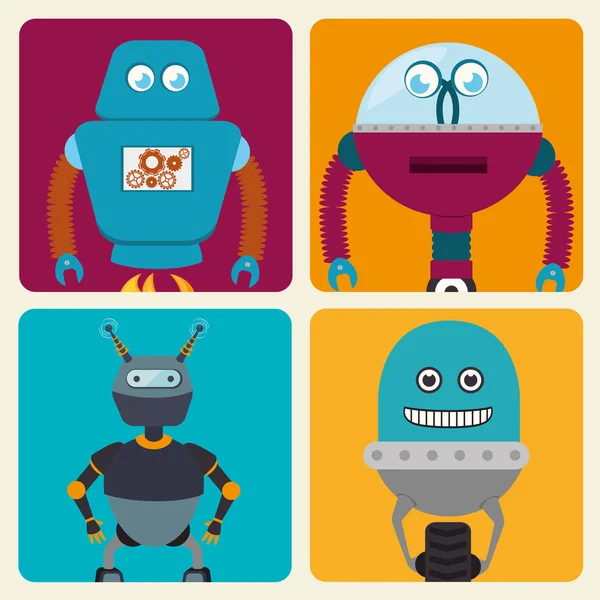 Desenhos animados de robô engraçado — Vetor de Stock