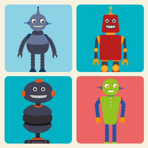 Desenhos animados de robô engraçado —  Vetores de Stock