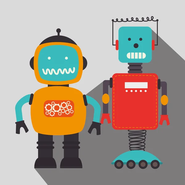 Divertido robot de dibujos animados — Vector de stock