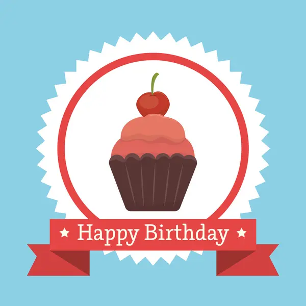 जन्मदिन मुबारक केक — स्टॉक वेक्टर