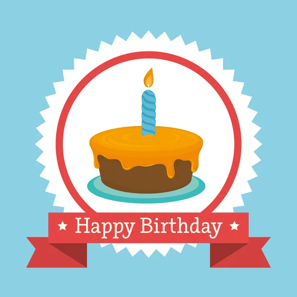 Happy birthday cake — Stock Vector