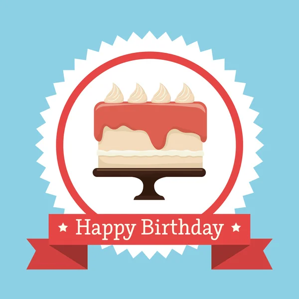 Happy birthday cake — Stock Vector