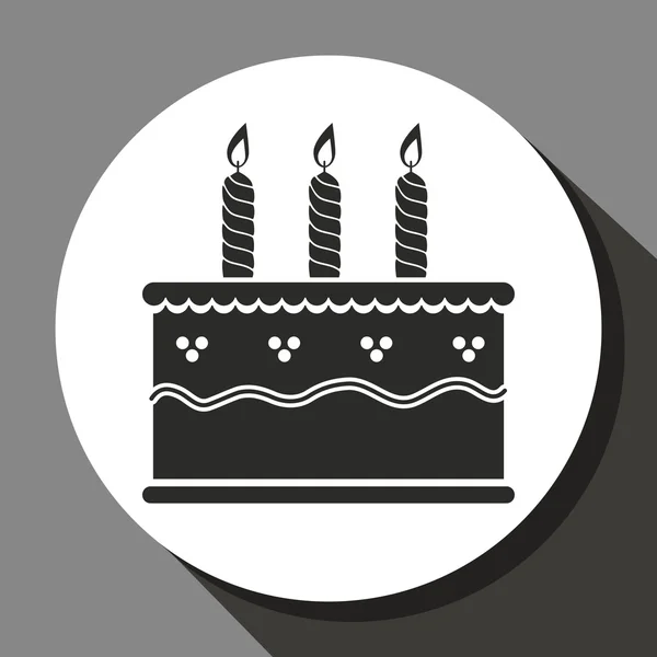 Pastel de cumpleaños feliz — Vector de stock