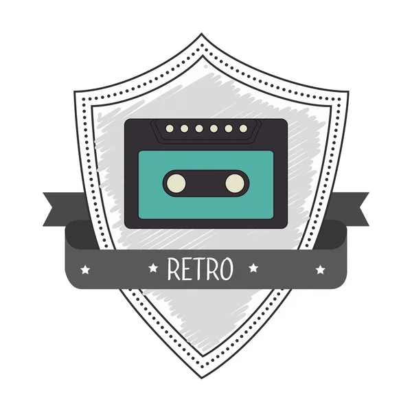 Kaydedici kaset retro etiket tasarımı — Stok Vektör