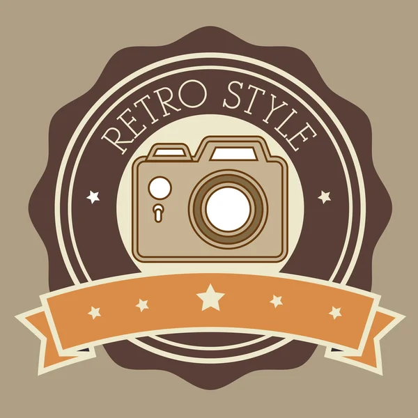 Fotografia e câmera de design retro-vintage — Vetor de Stock