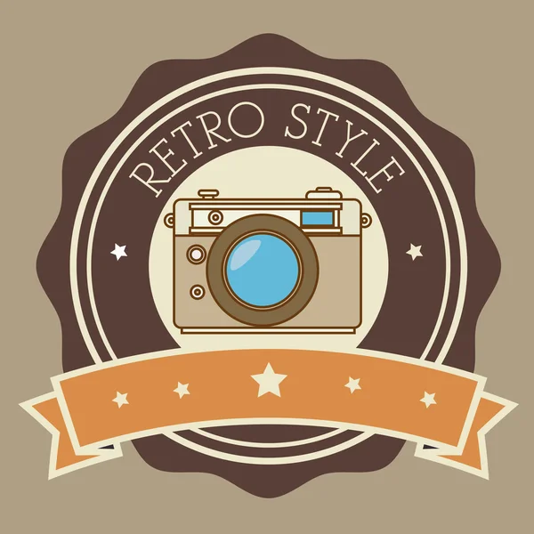 Fotografia e câmera de design retro-vintage — Vetor de Stock