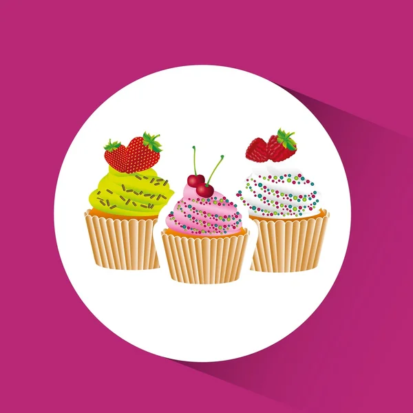 Delizioso design di cupcake — Vettoriale Stock