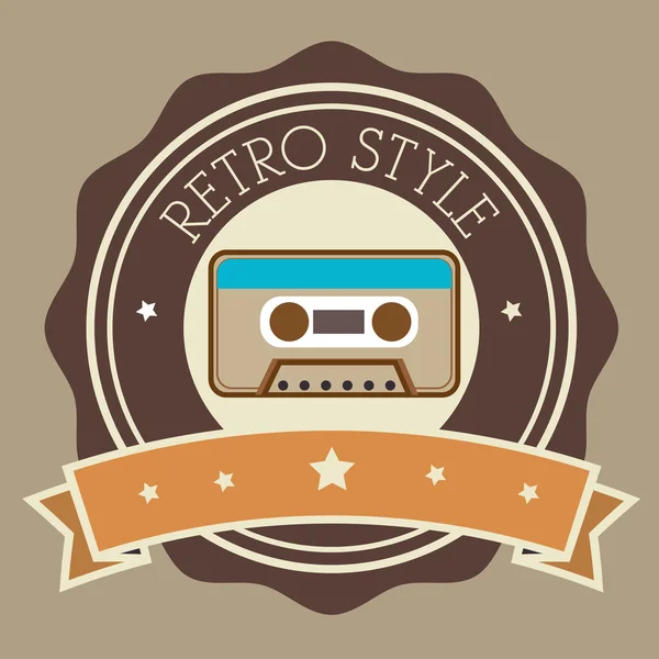 Kaydedici kaset retro etiket tasarımı — Stok Vektör