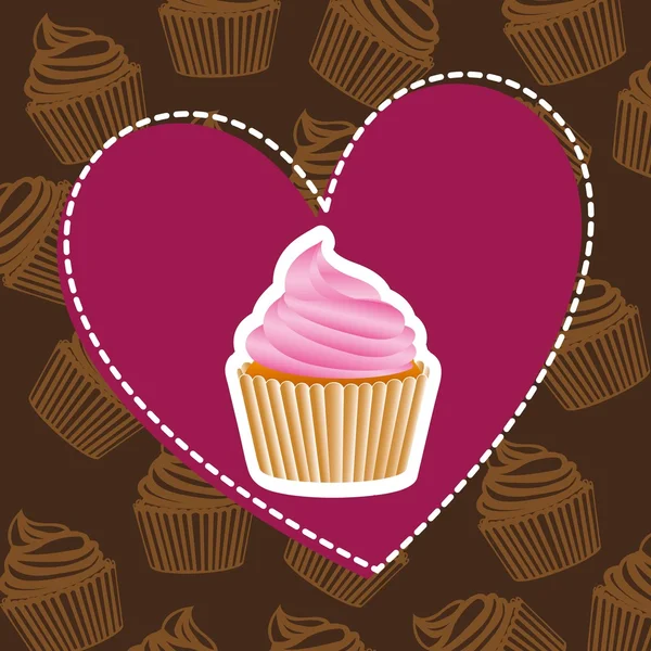 Délicieux design de cupcake — Image vectorielle